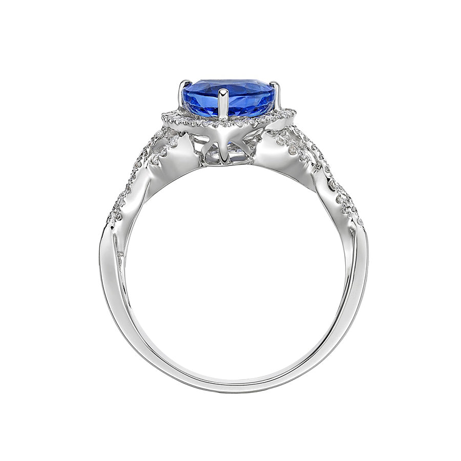 1.00 Ct Trillion Cut Tanzanite Twist Ring