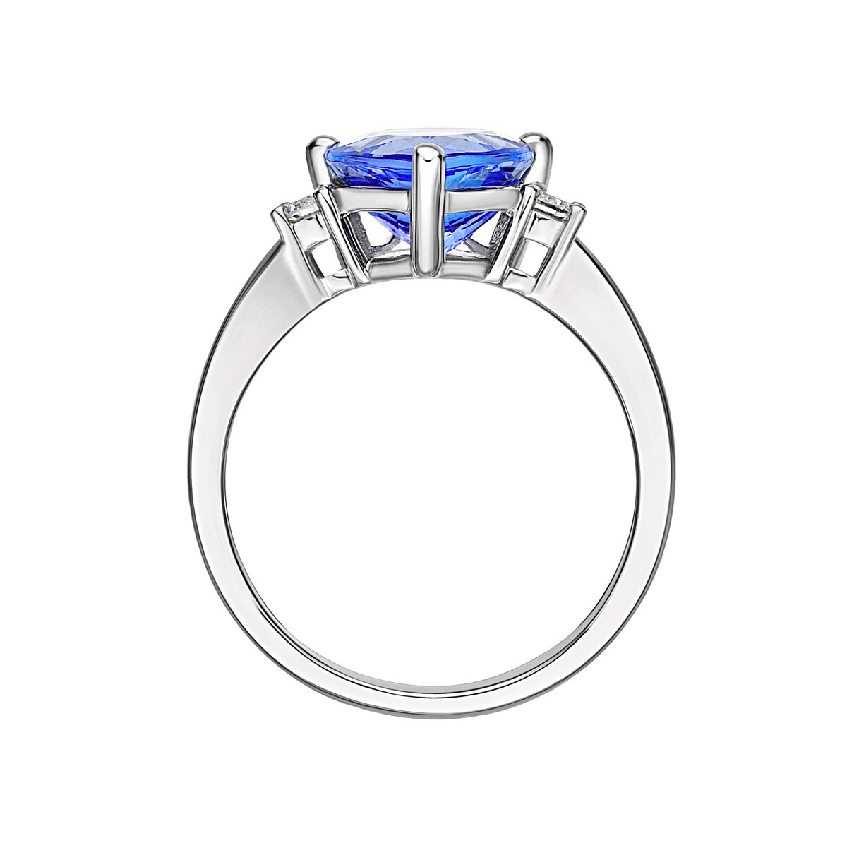 2.36 Ct Trillion Cut Tanzanite Ring With Diamonds