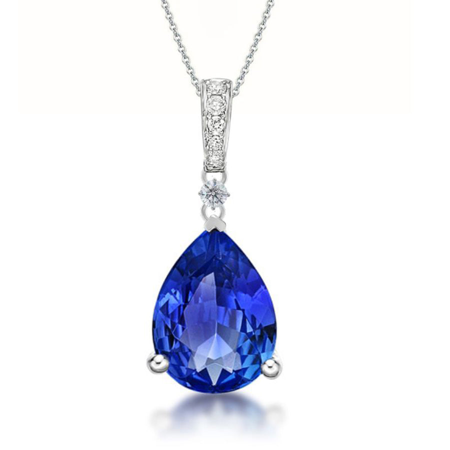 Exquisite Pear-Shaped Tanzanite Drop Pendant