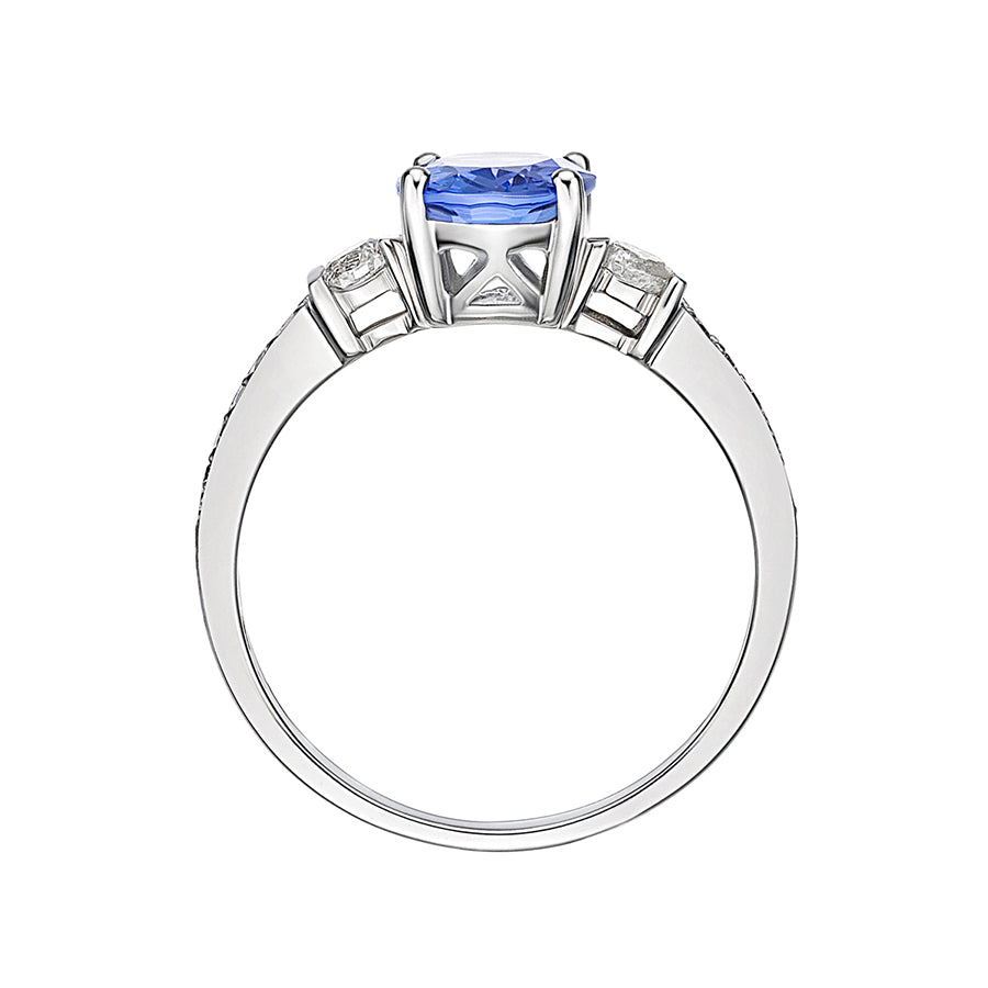 “Evening Sky” Oval Tanzanite & Diamond Ring