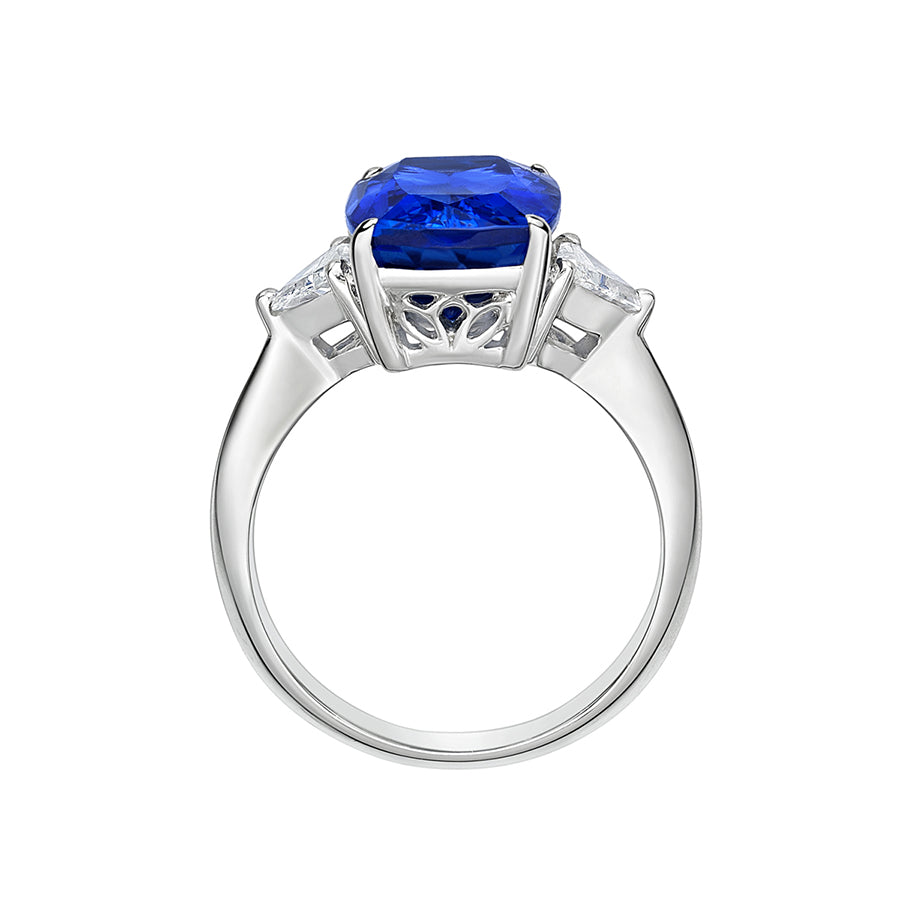 “Caroline": Exceptional 6.00 Ct Cushion Cut Tanzanite & Diamond Ring – Made To Order