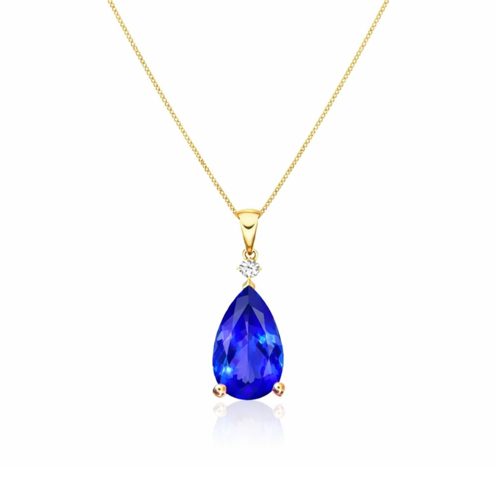 Classic Pear-Shaped Tanzanite & Diamond Necklace