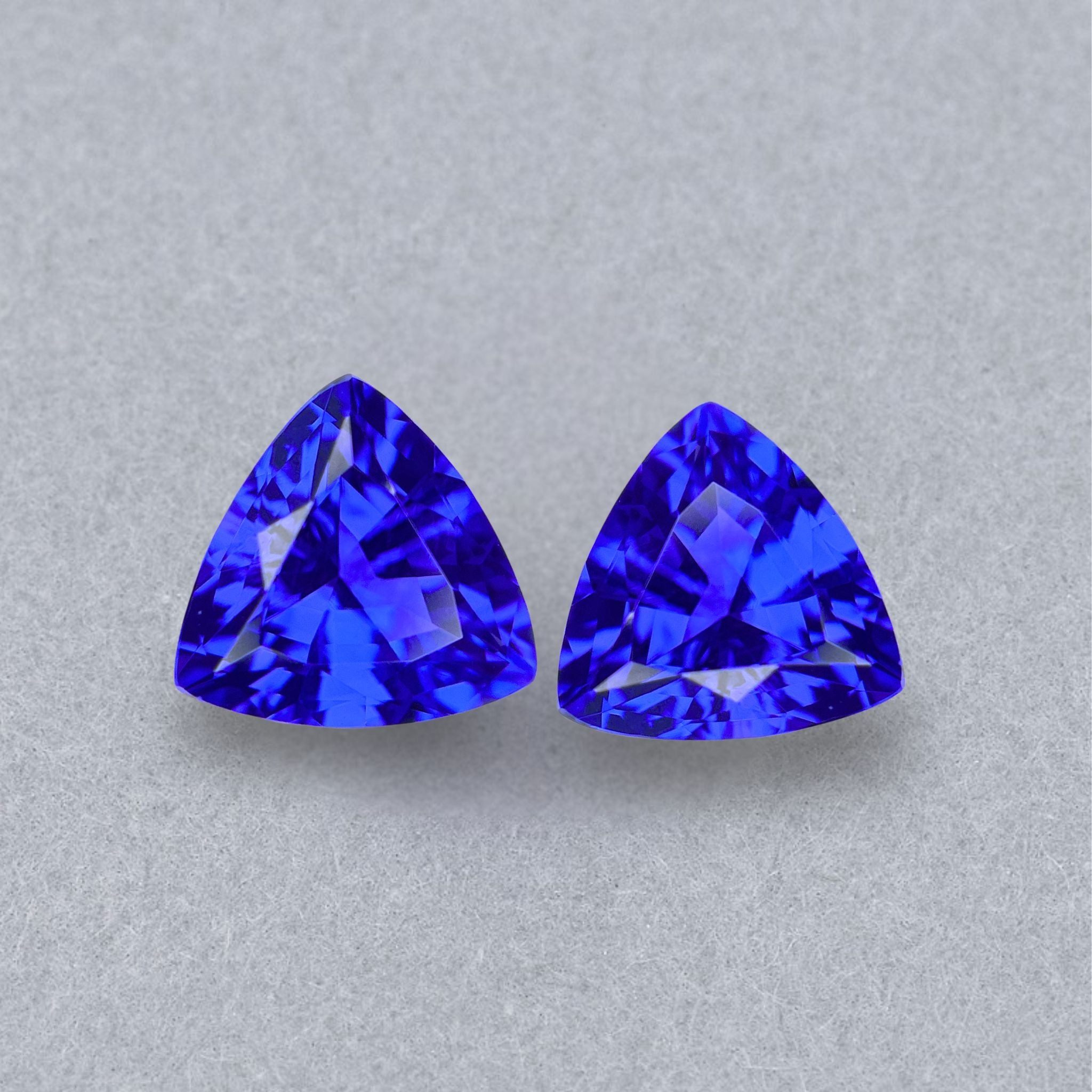 Emerald-cut tanzanite gemstone with vivid royal blue colour