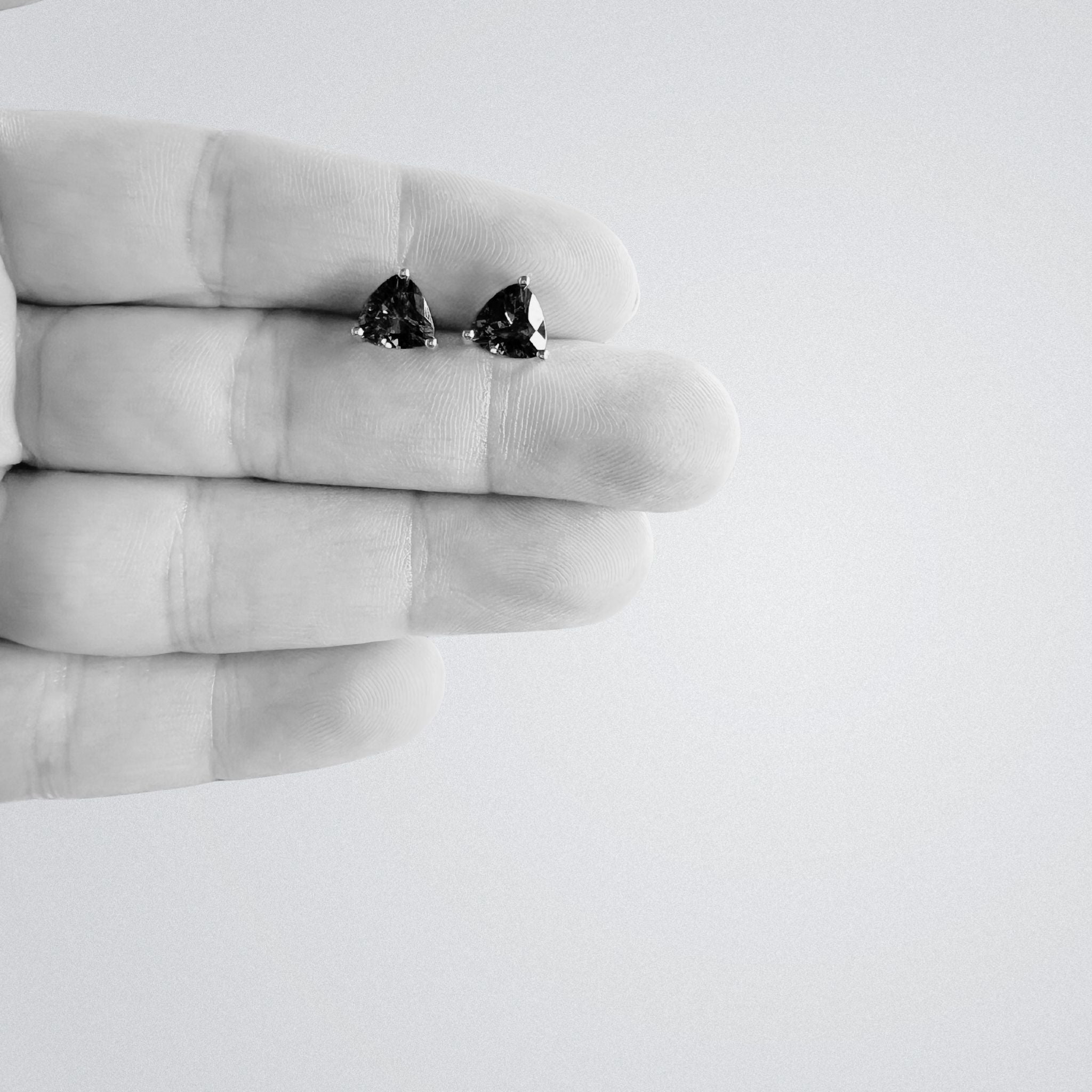 Trillion Cut Tanzanite Stud Earrings in Yellow Gold