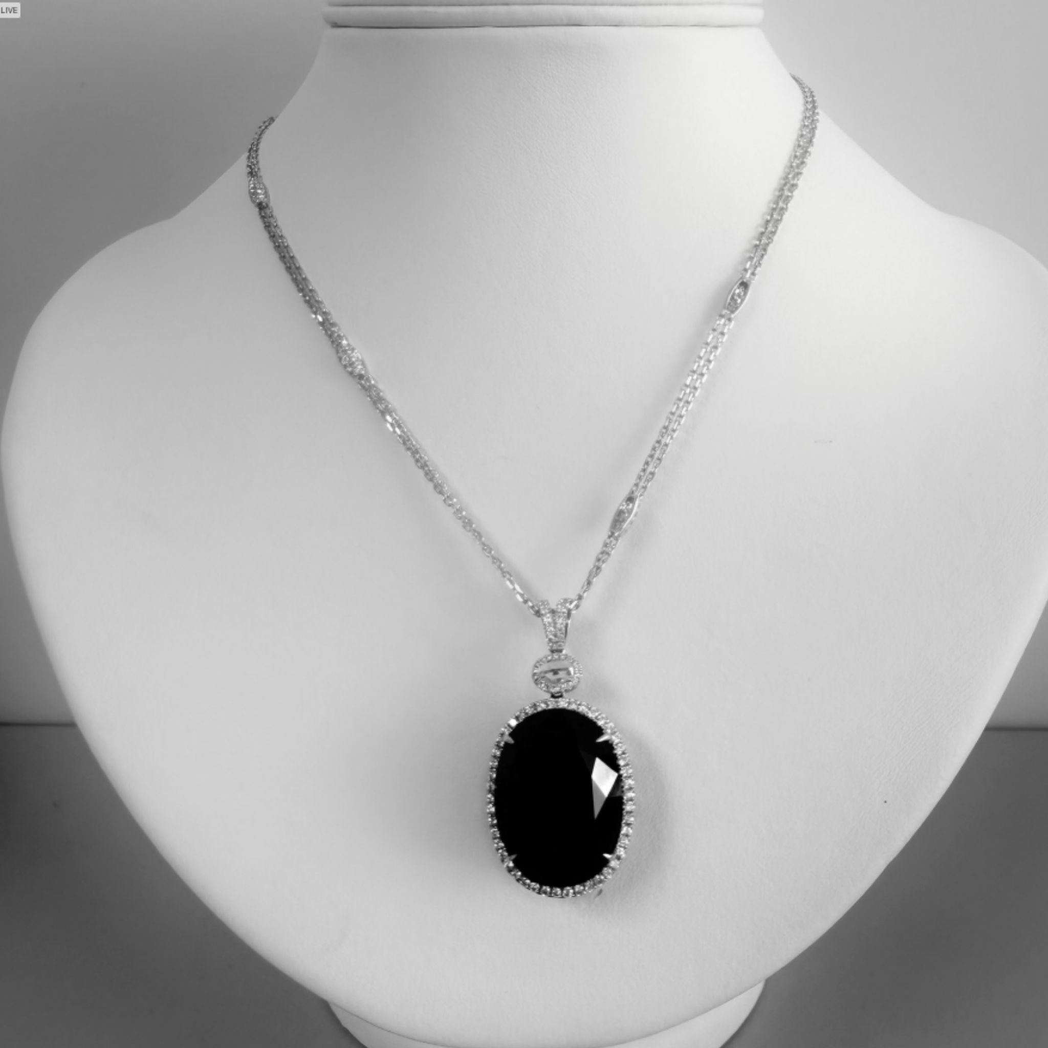 Magnificent 67-Carat Oval Tanzanite Pendant in White Gold