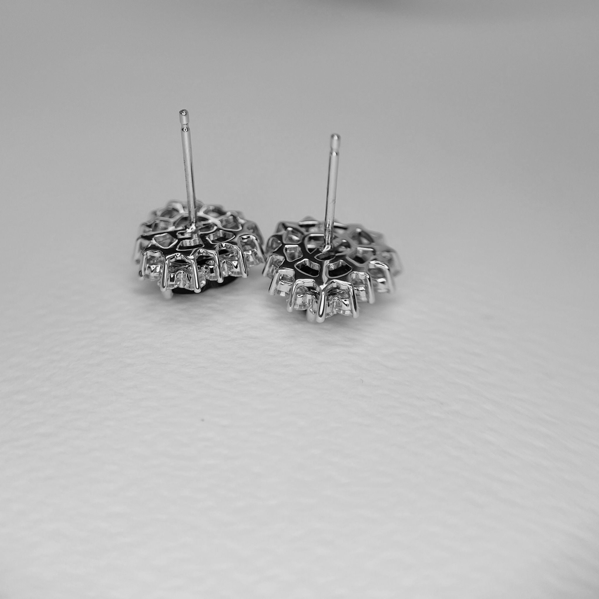 Heart Shaped Tanzanite & Diamond Stud Earring