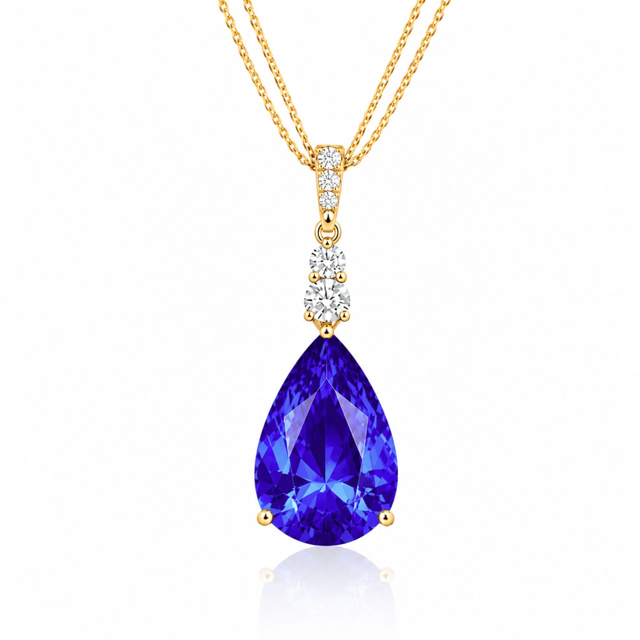 Exceptional Pear Shaped Tanzanite Pendant 10 Carats