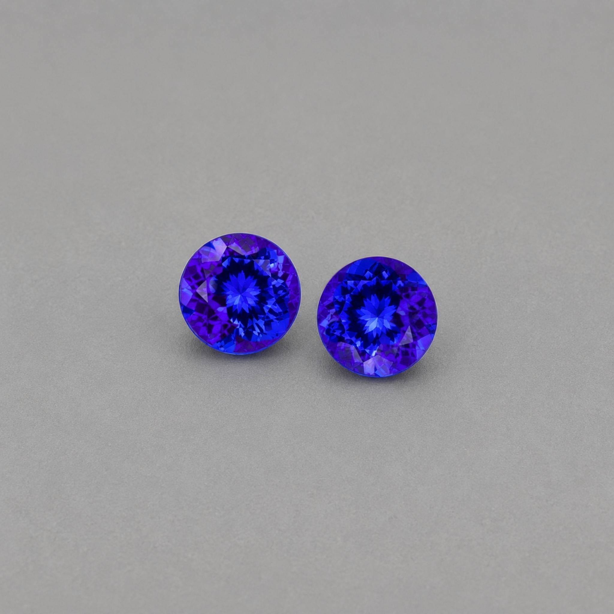 Emerald-cut tanzanite gemstone with vivid royal blue colour