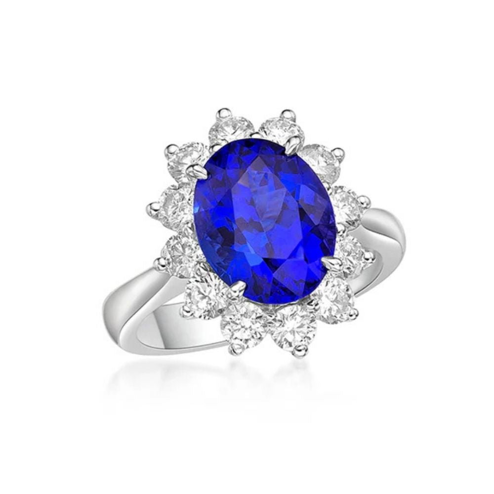 Exceptional 5.00 Ct Oval Tanzanite "Ballerina" Ring - Made to Order