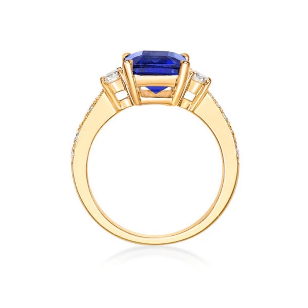 Classic 4.80 Ct Cushion Cut Tanzanite Engagement Ring