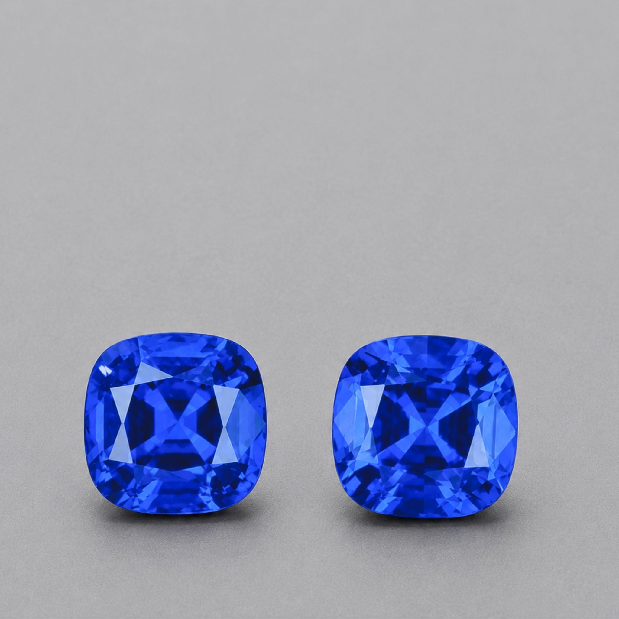 Emerald-cut tanzanite gemstone with vivid royal blue colour