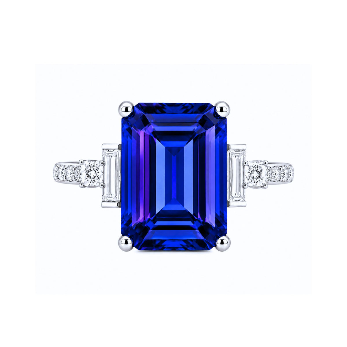 30 Carat Tanzanite Pendant - Emerald Cut - Art Deco Style