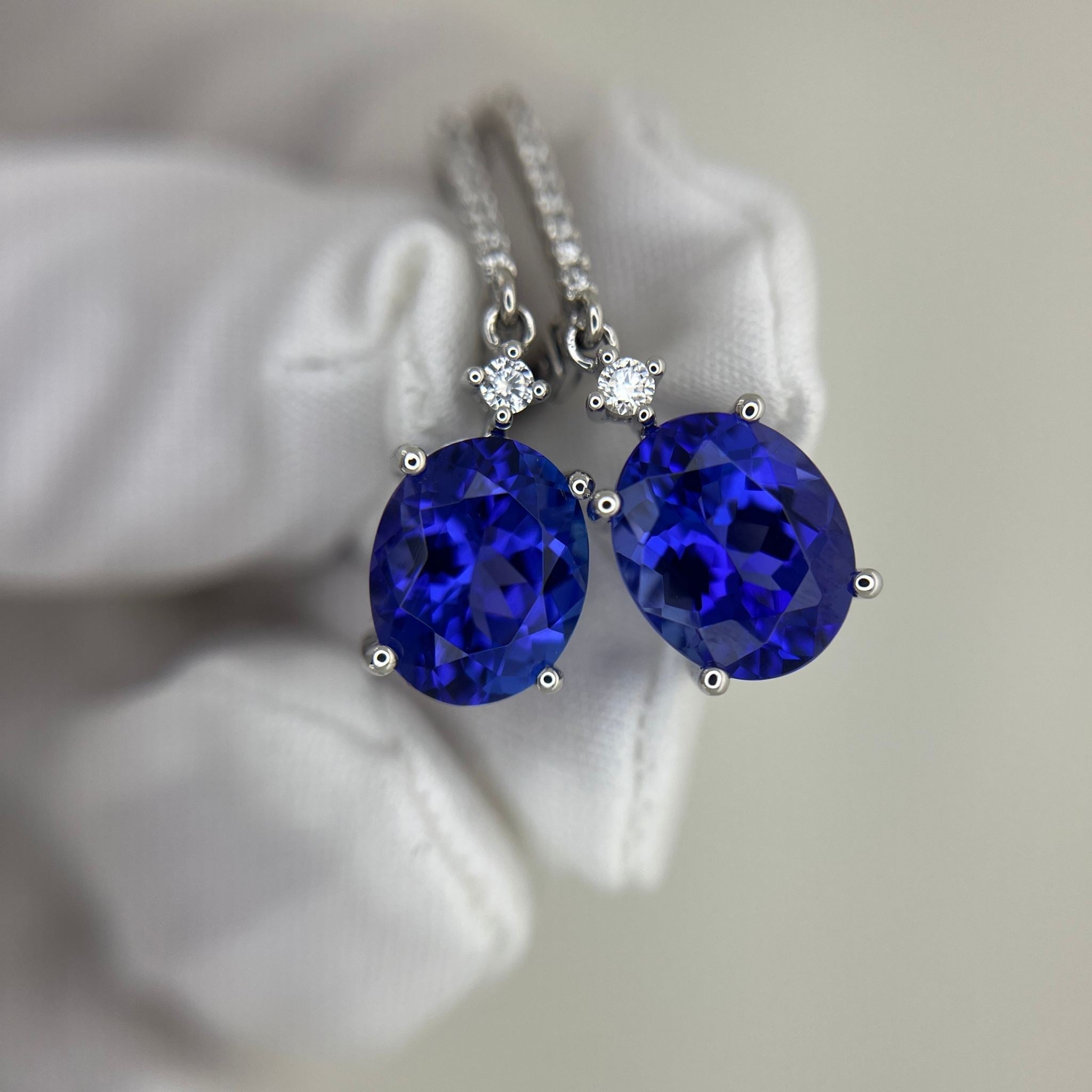 Exceptional 6.00 Ct Tanzanite Diamond  Dangle Earrings