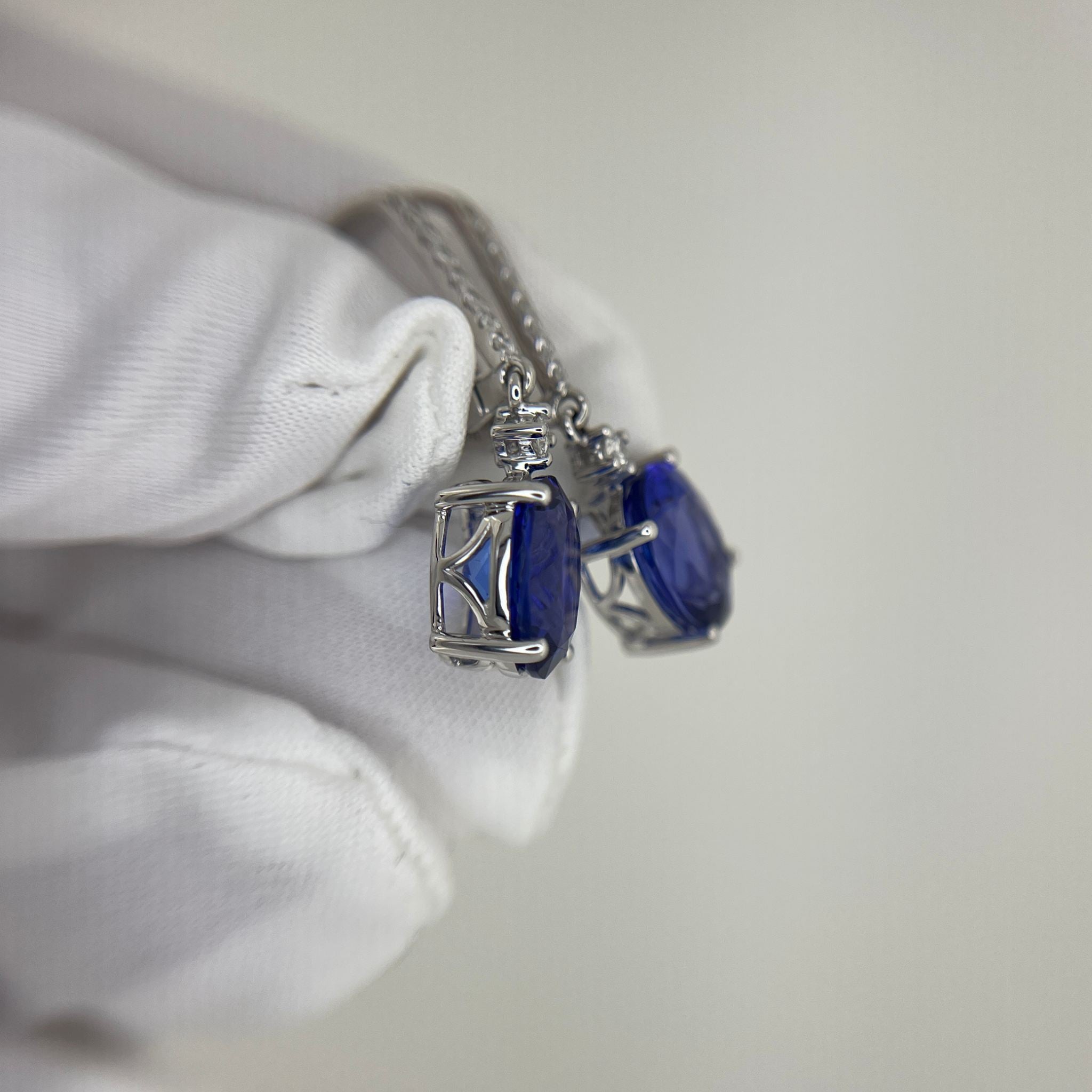 Exceptional 6.00 Ct Tanzanite Diamond  Dangle Earrings