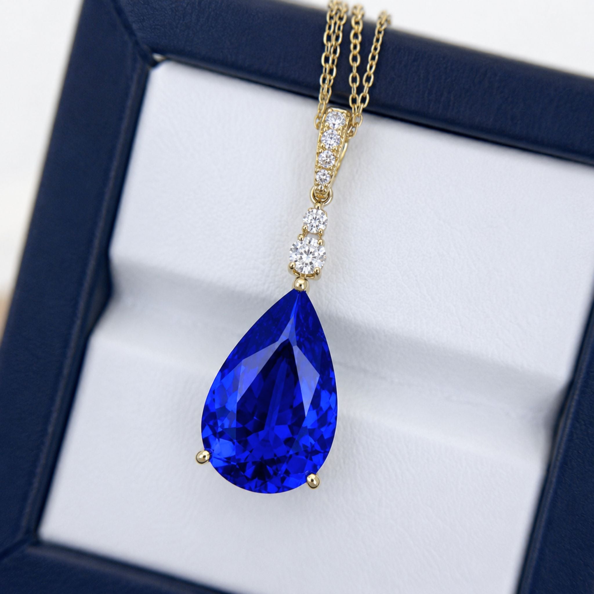 Exceptional Pear Shaped Tanzanite Pendant 10 Carats