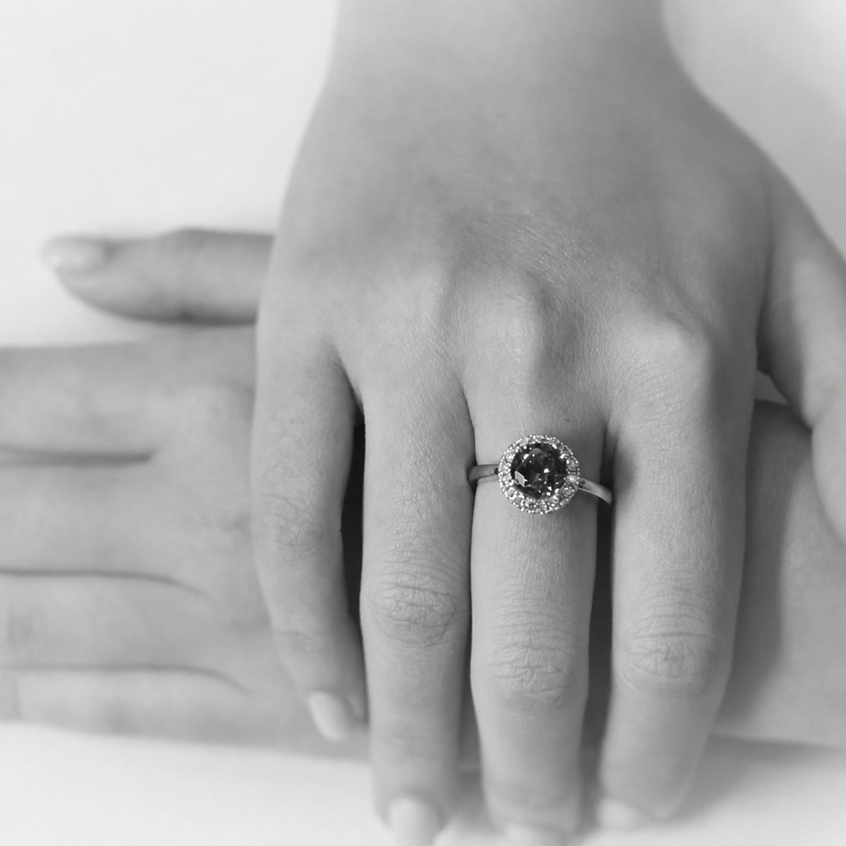 1.43 Ct Round Tanzanite & Diamond Halo Ring - Made to Order
