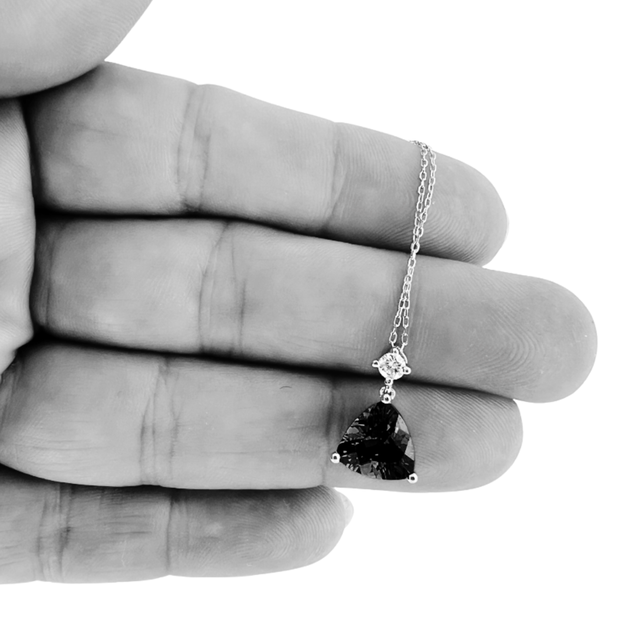 1.94 Ct Deep Blue Trillion Cut Tanzanite Pendant