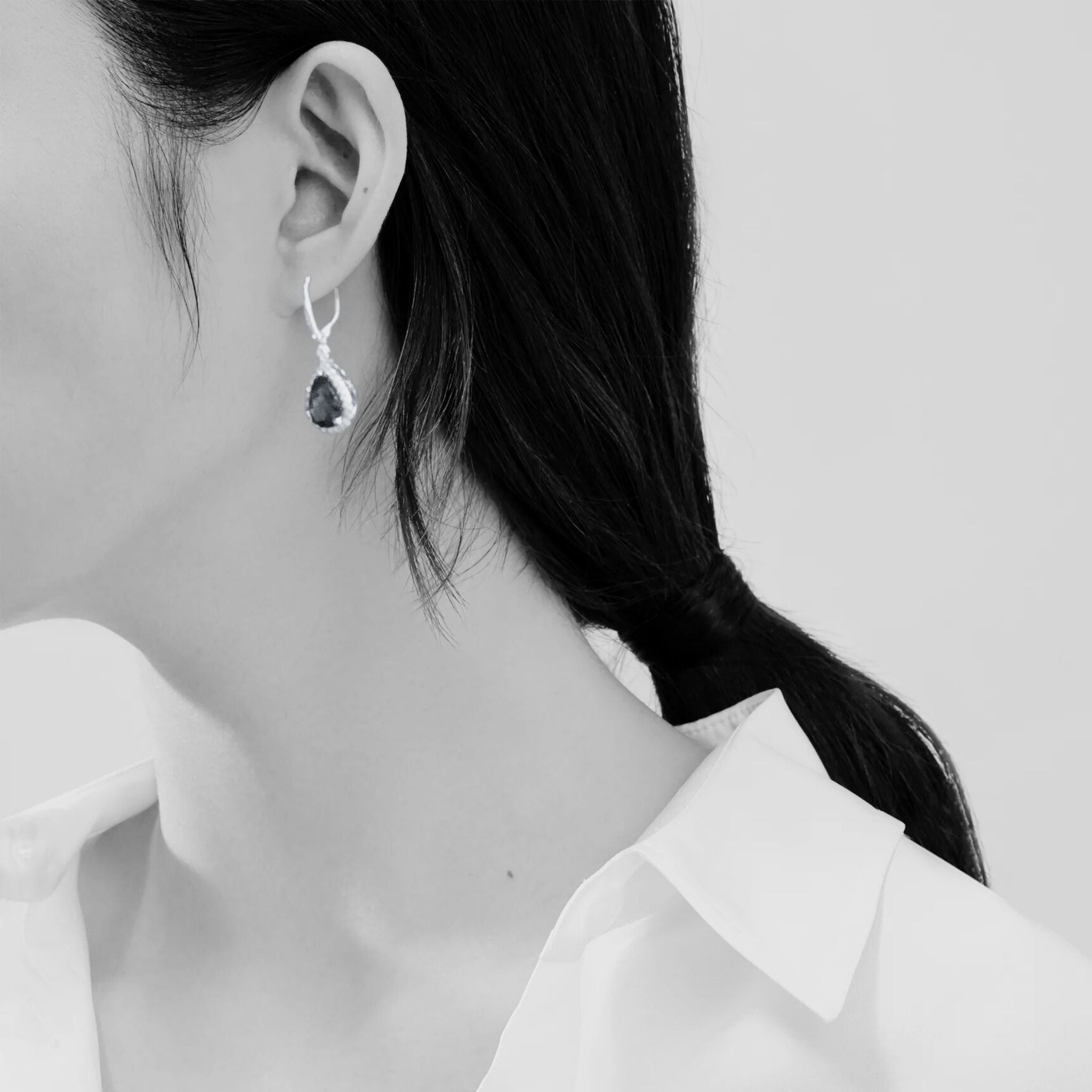 5.50 Ct Pear-Shaped Tanzanite & Diamond Drop Earrings