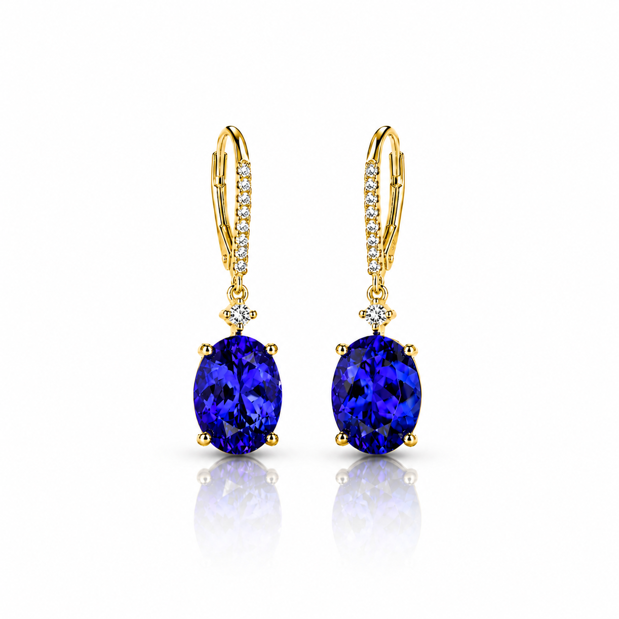 Exceptional 6.00 Ct Tanzanite Diamond  Dangle Earrings