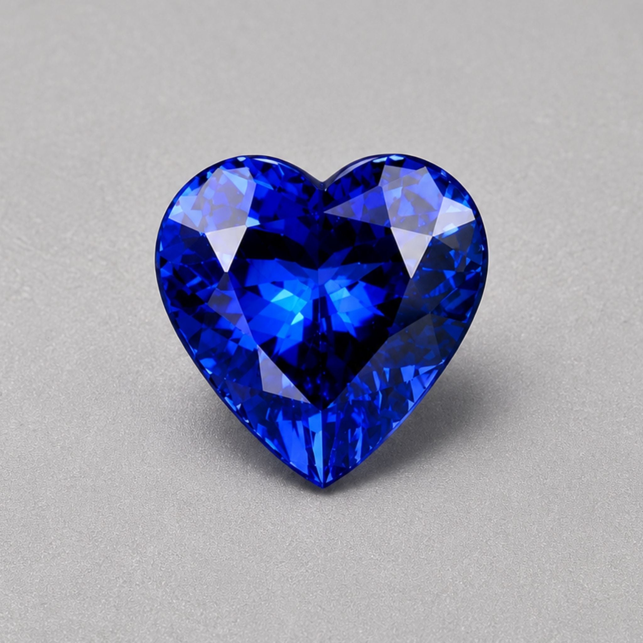 Emerald-cut tanzanite gemstone with vivid royal blue colour