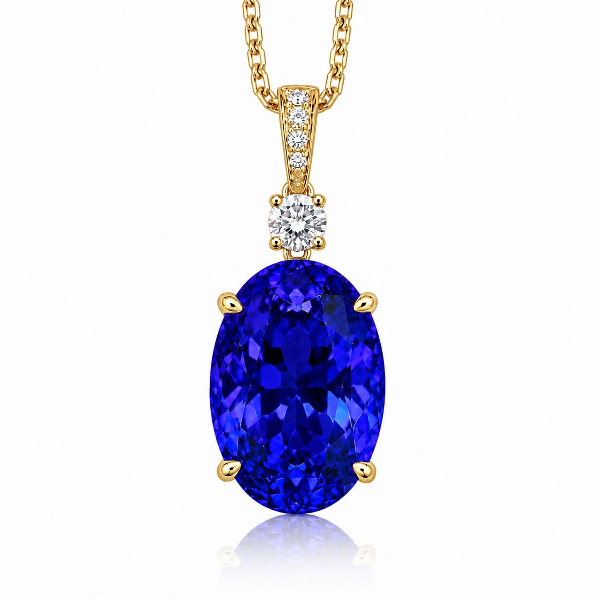 Stunning 7.00 Ct Oval Tanzanite Necklace