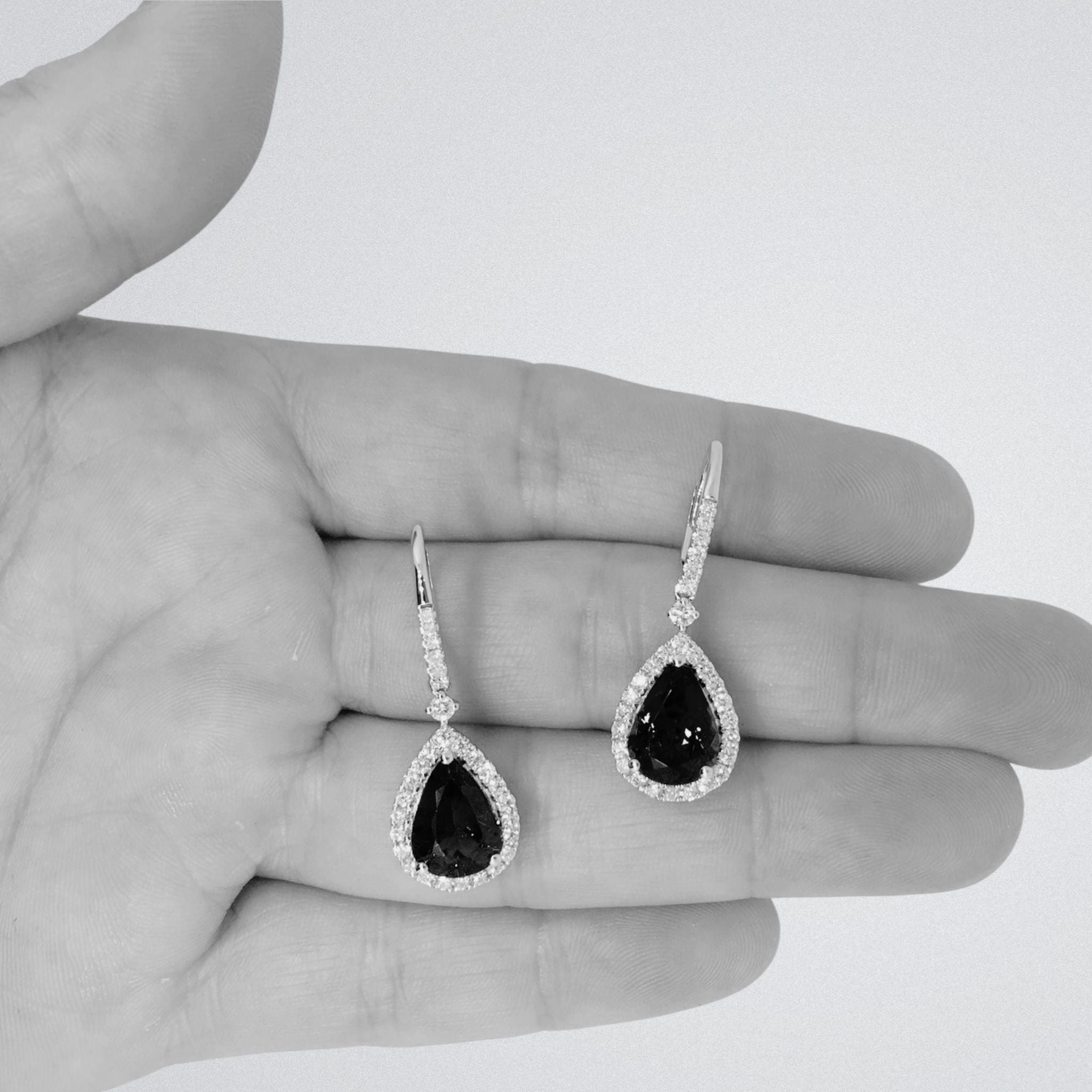 5.50 Ct Pear-Shaped Tanzanite & Diamond Drop Earrings