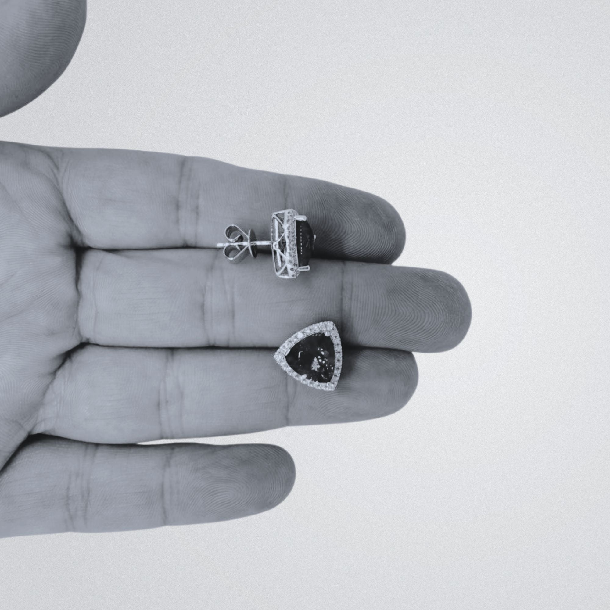 Premium Trillion Tanzanite Stud Earrings