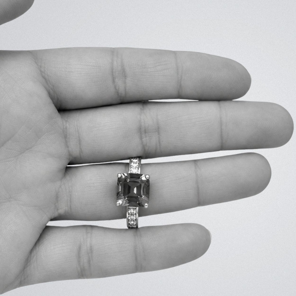 Princess Cut Tanzanite & Diamond Ring - Made to Order