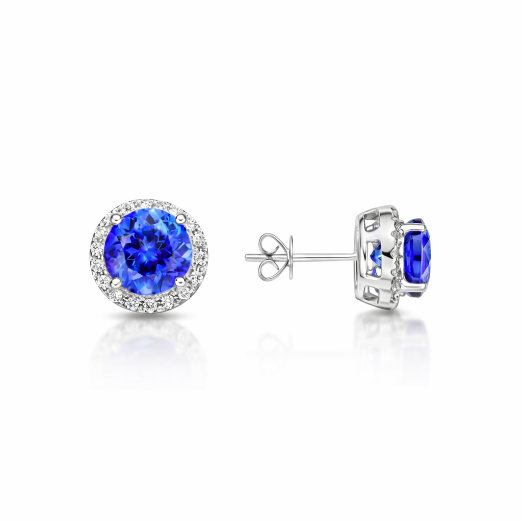 "Soleste Style" Tanzanite & Diamond Stud Earrings - Make to Order