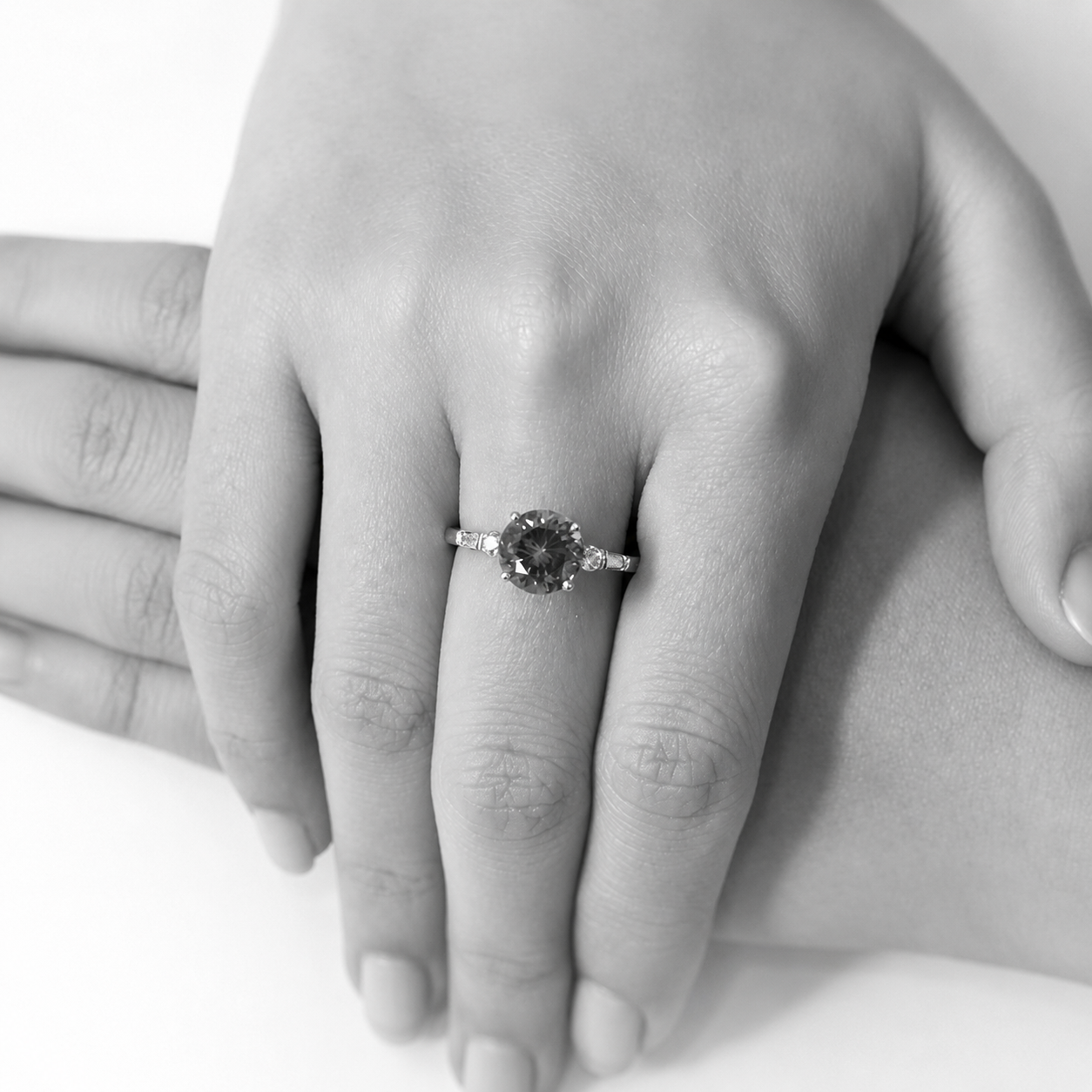 Tiffany Style Tanzanite & Diamond Ring